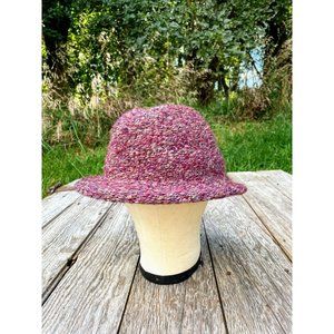 Vintage Womens Wool Tweed Fedora Hat Purple Wool